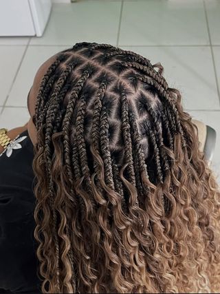 Trenzas Boho con extensiones rizadas