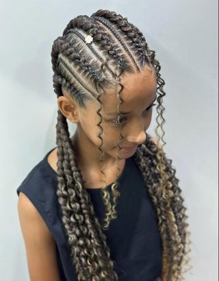 Trenzas Boho con extensiones rizadas