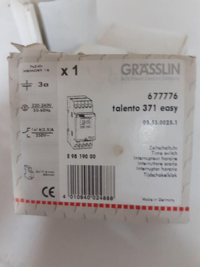 Interruptor Horario Grasslin Talento 371 Easy