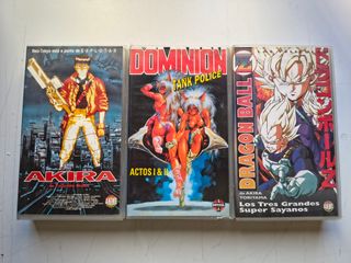 3 VHS Anime: Akira, Dominion y Dragon Ball Z