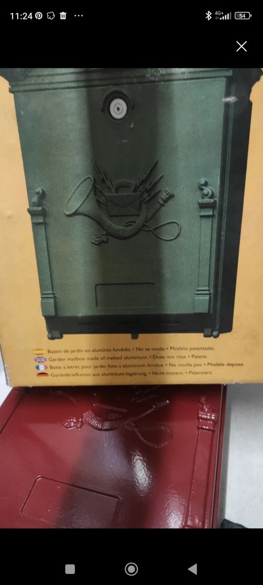 Buzón clásico rojo ingles
