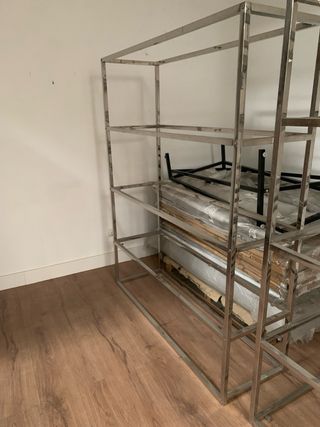 Estantería Acero Inoxidable y Cristal