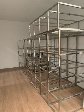 Estantería Acero Inoxidable y Cristal