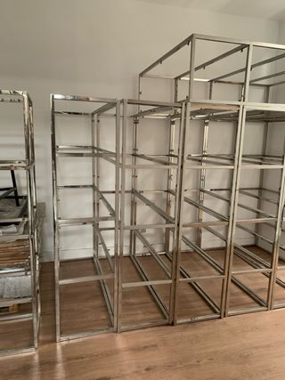 Estantería Acero Inoxidable y Cristal