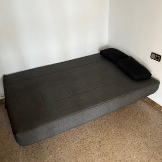 Sofá Cama Gris y Negro