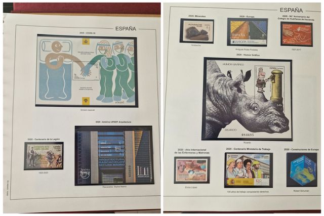 Sellos nuevos año 2020 + hojas nuevas + álbum