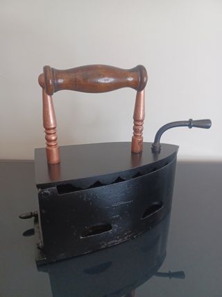 Plancha Francesa de Carbón Antigua Hierro Fundido