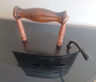 Plancha Francesa de Carbón Antigua Hierro Fundido