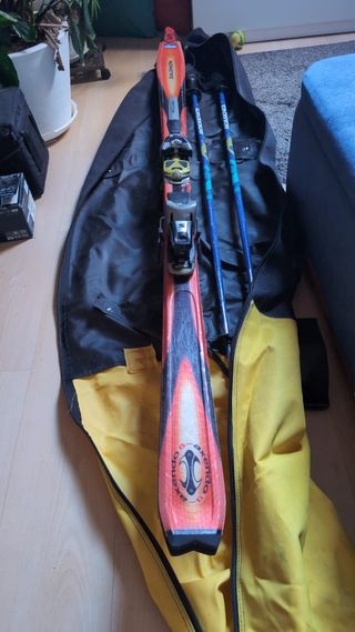 2 Pares de Esquís con Bastones y Funda