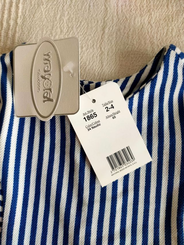 NUEVO Vestido de bebé Mayoral a rayas