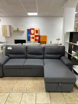 SOFA CAMA NUEVO CHAISE LONGUE GRIS 