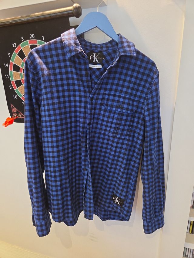 Camisa Calvin Klein cuadros azul Talla M