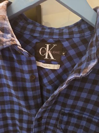 Camisa Calvin Klein cuadros azul Talla M