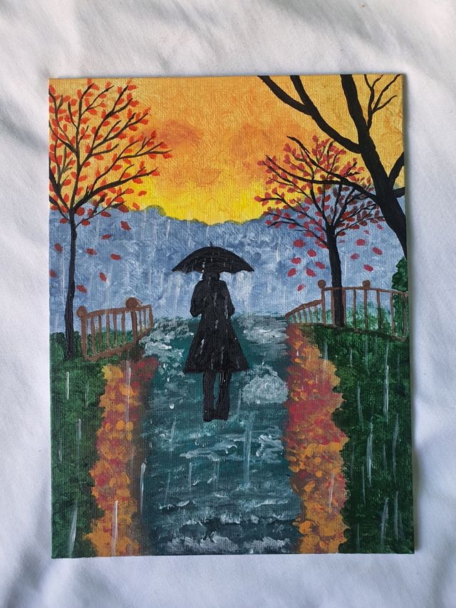 Cuadro Acrílico Otoño Lluvioso