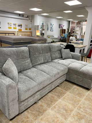 SOFA CAMA NUEVO CHAISE LONGUE GRIS 