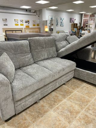 SOFA CAMA NUEVO CHAISE LONGUE GRIS 