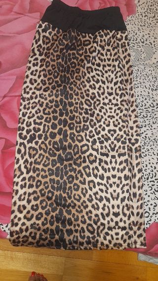 Falda Larga Estampado Leopardo