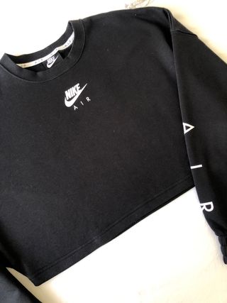 Sudadera Nike Air Crop Negra Chica