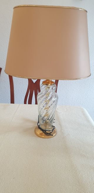 Lámpara de cristal vintage dorada