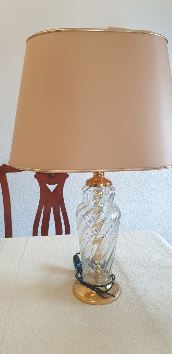 Lámpara de cristal vintage dorada