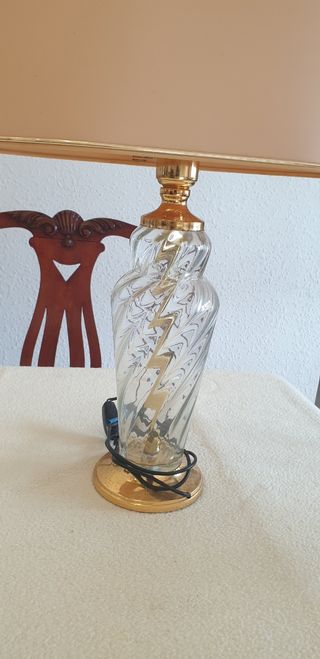 Lámpara de cristal vintage dorada
