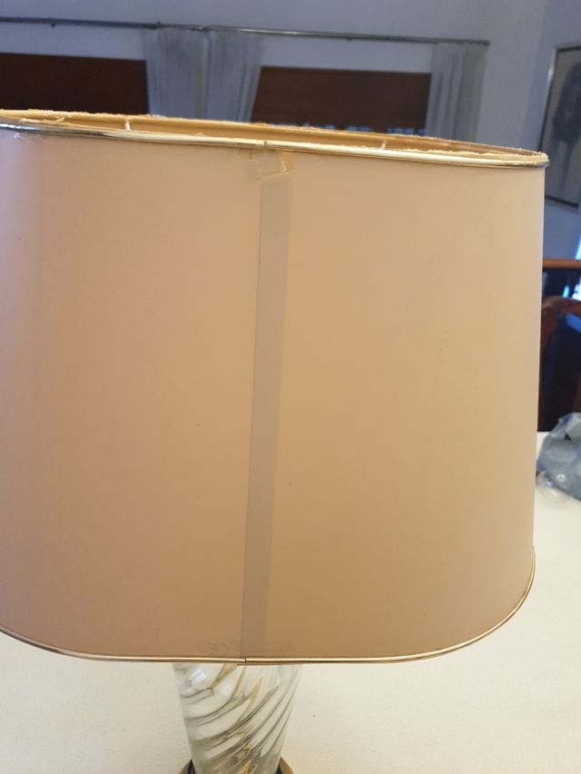 Lámpara de cristal vintage dorada