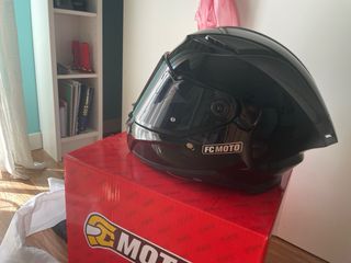 Casco Moto Negro Talla XS con 2 viseras incluidas