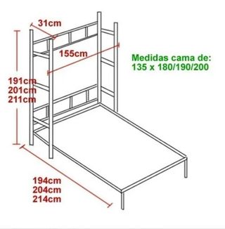 CAMA ABATIBLE VERTICAL NIUS 135X190