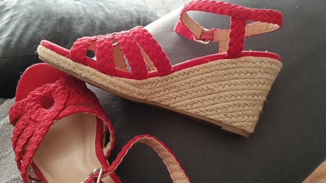 Cuñas de esparto rojas PAYMA talla 37