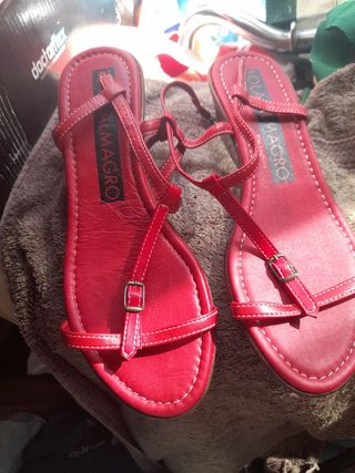 Sandalias Lola Almagro Talla 36 Rojas