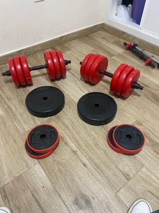 Mancuernas ajustables hasta 20 kg c/u