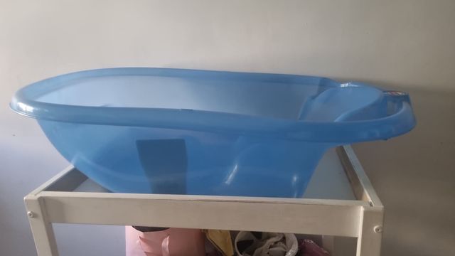Bañera bebé OK azul con soporte