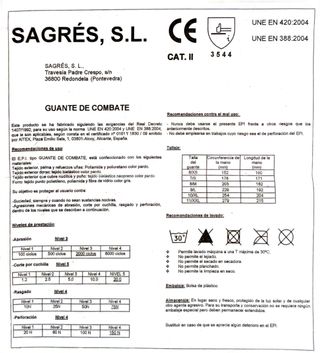 Guantes SAGRES Beige Talla 10