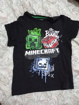 T-shirt Minecraft Creeper TNT Skeleton