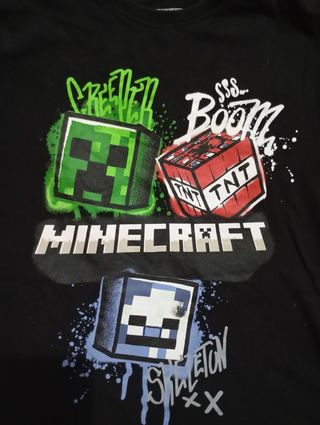 T-shirt Minecraft Creeper TNT Skeleton