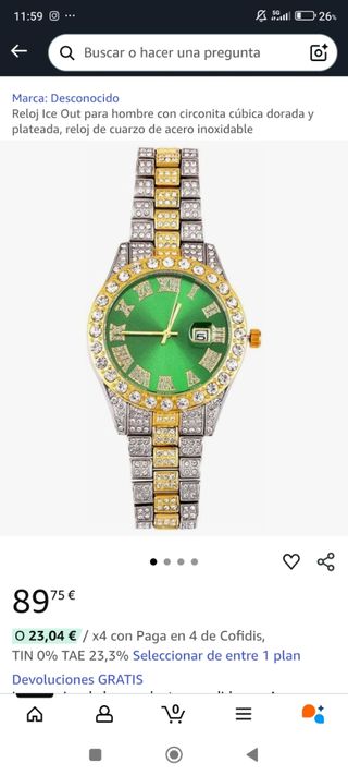 Reloj Ice Out hombre verde circonita