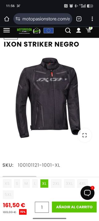 Chaqueta Ixon Striker Negra