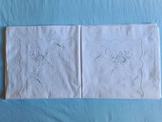 Sábana de algodón bordada blanca