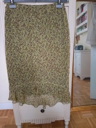 Falda midi estampada floral