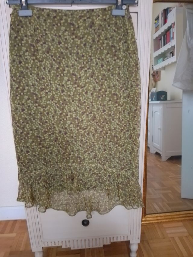 Falda midi estampada floral