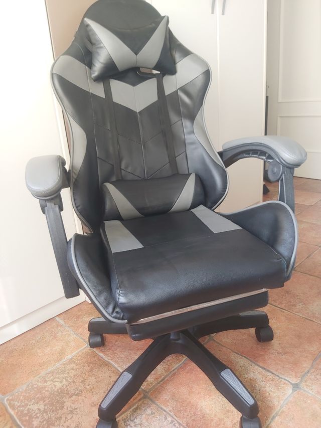 Silla Gaming Oficina Giratoria Negra Gris