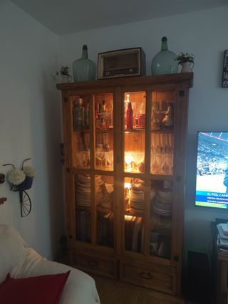 Librería Vajillero Rústico Mexicano Madera y Crist