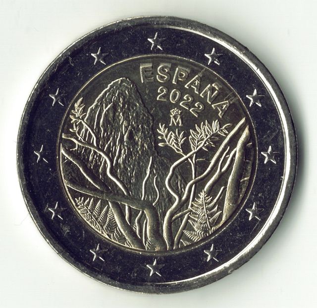 moeda de 2 euros Espanha 2022 Garajonay UNC