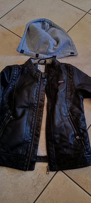 Giacca pelle nera bambino 9 anni
