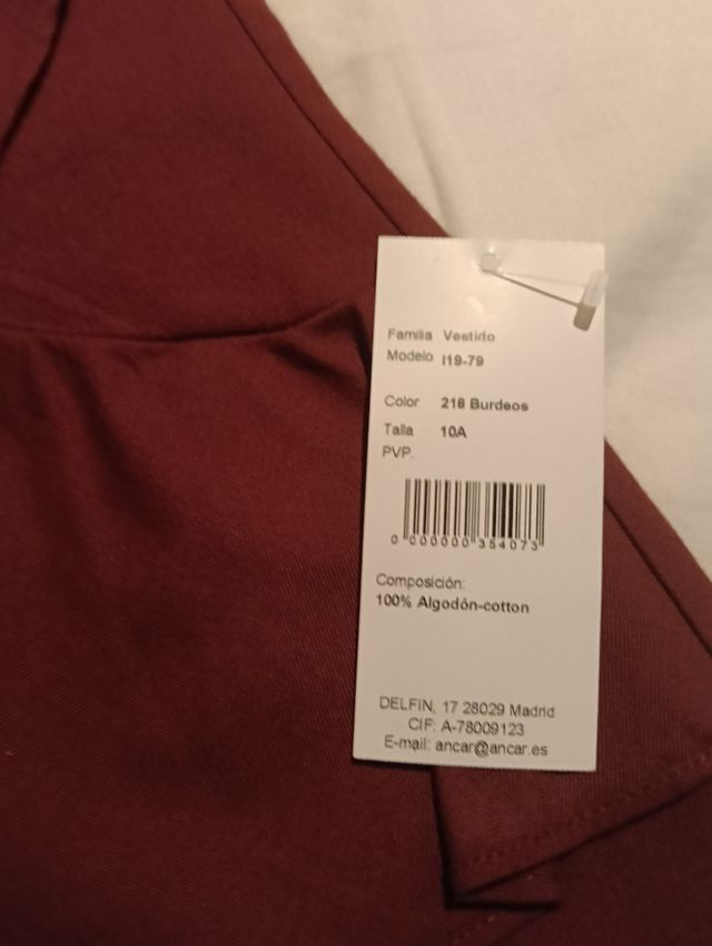 Vestido niña burgundy volantes