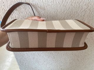 Bolso baguette Lefties beige y marrón