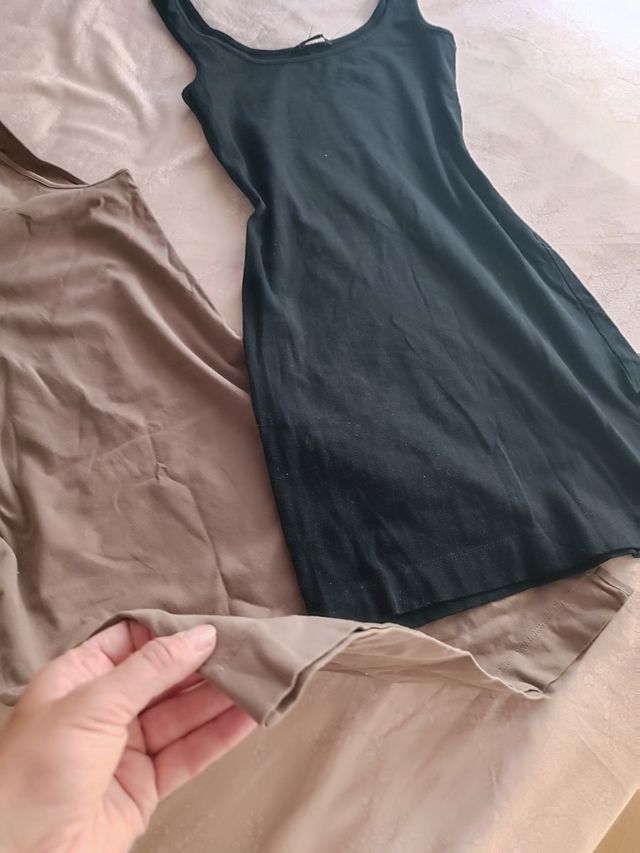2 Vestidos Tirantes H&M Marrón y Negro