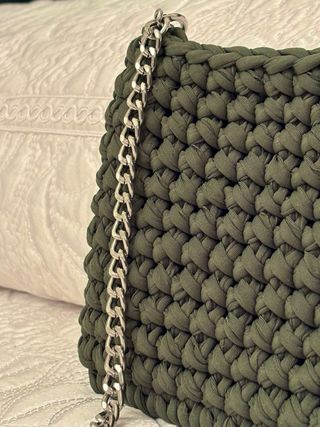 Borsa pochette verde militare a spalla