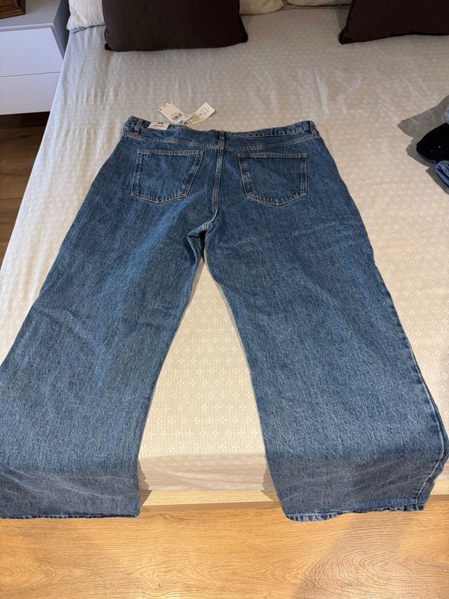 Pantalón tejano ancho azul