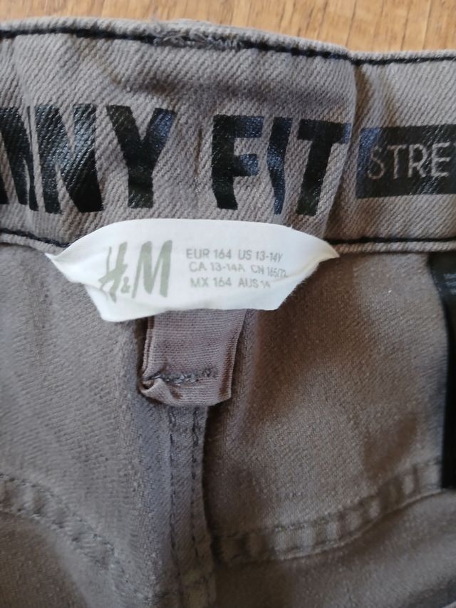 Calça H&M Cinza 13/14 Anos Pouca elasticidade